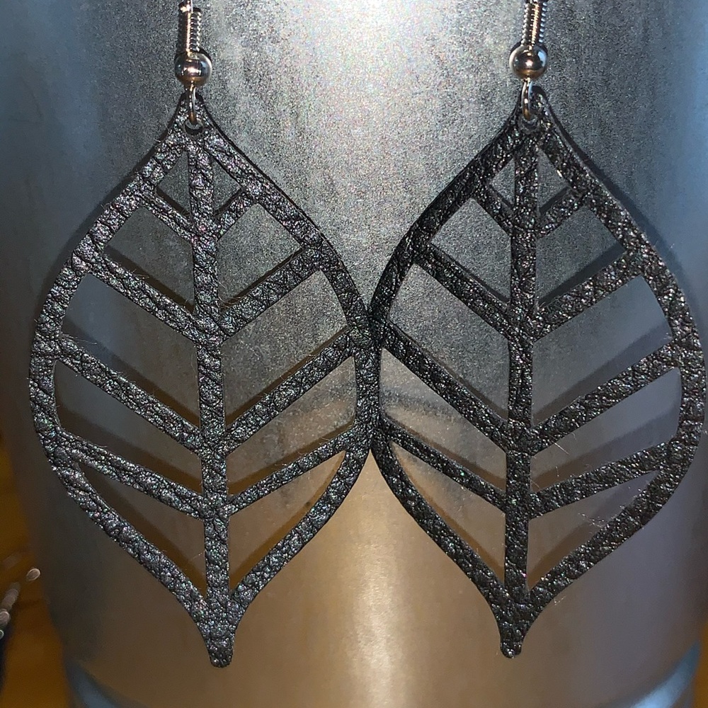 Faux Leather Drop Earrings